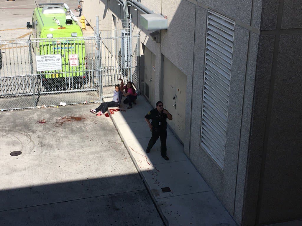 Uno de los heridos en el tiroteo.