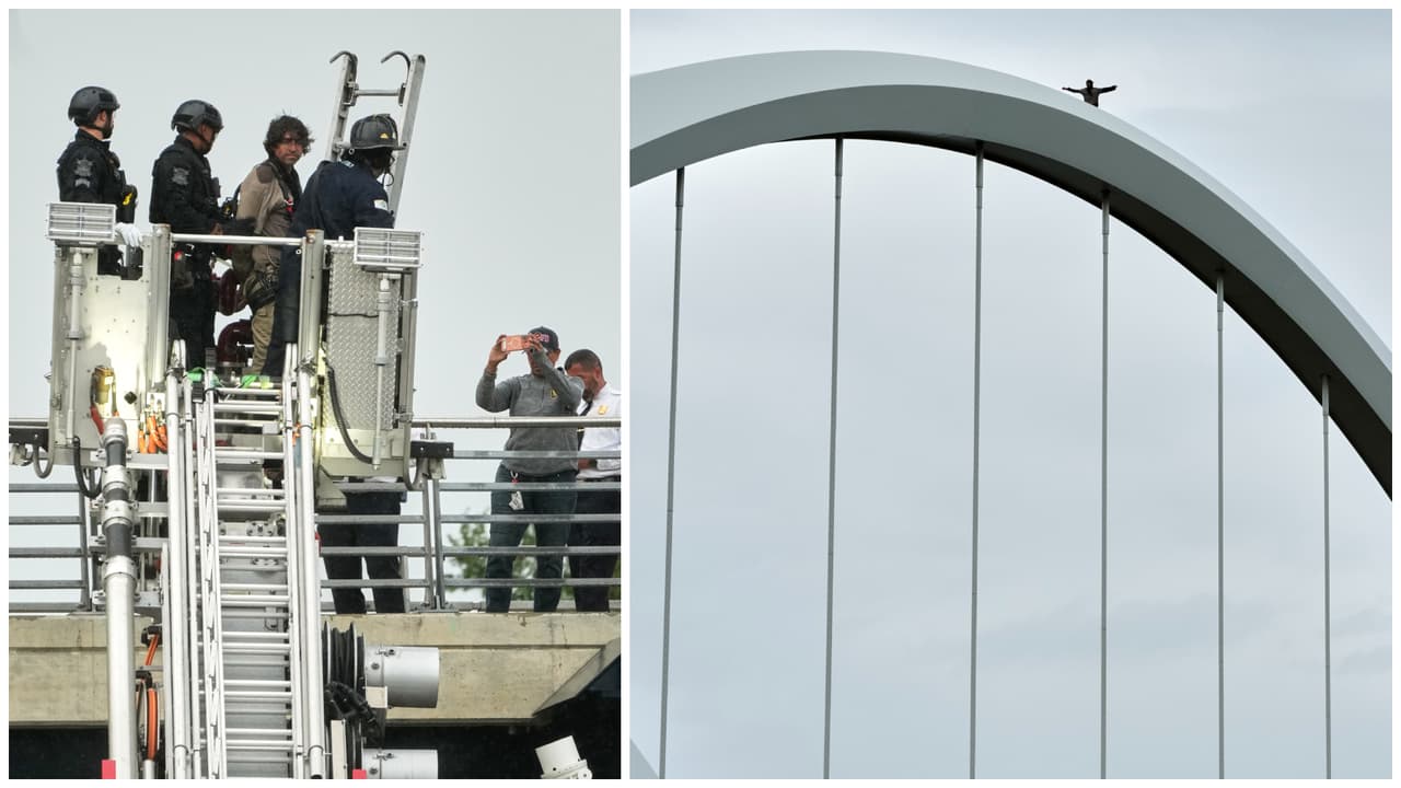 Hombre baja del puente Frederick Douglass, tras 5 días termina protesta contra guerra en Irán e IA
