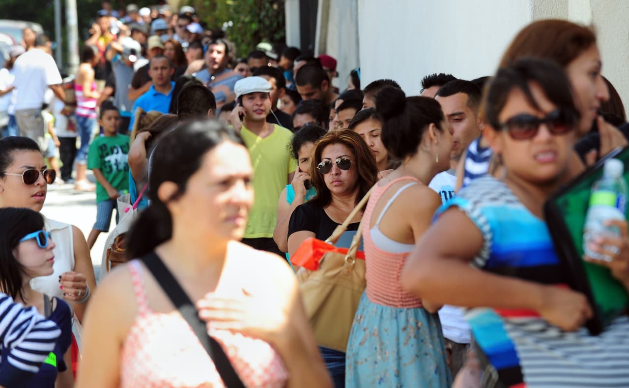 <b>2012 |</b> Applications for DACA opened on August 15, 2012, which created huge lines of young people with their families at centers like this one in Los Angeles.