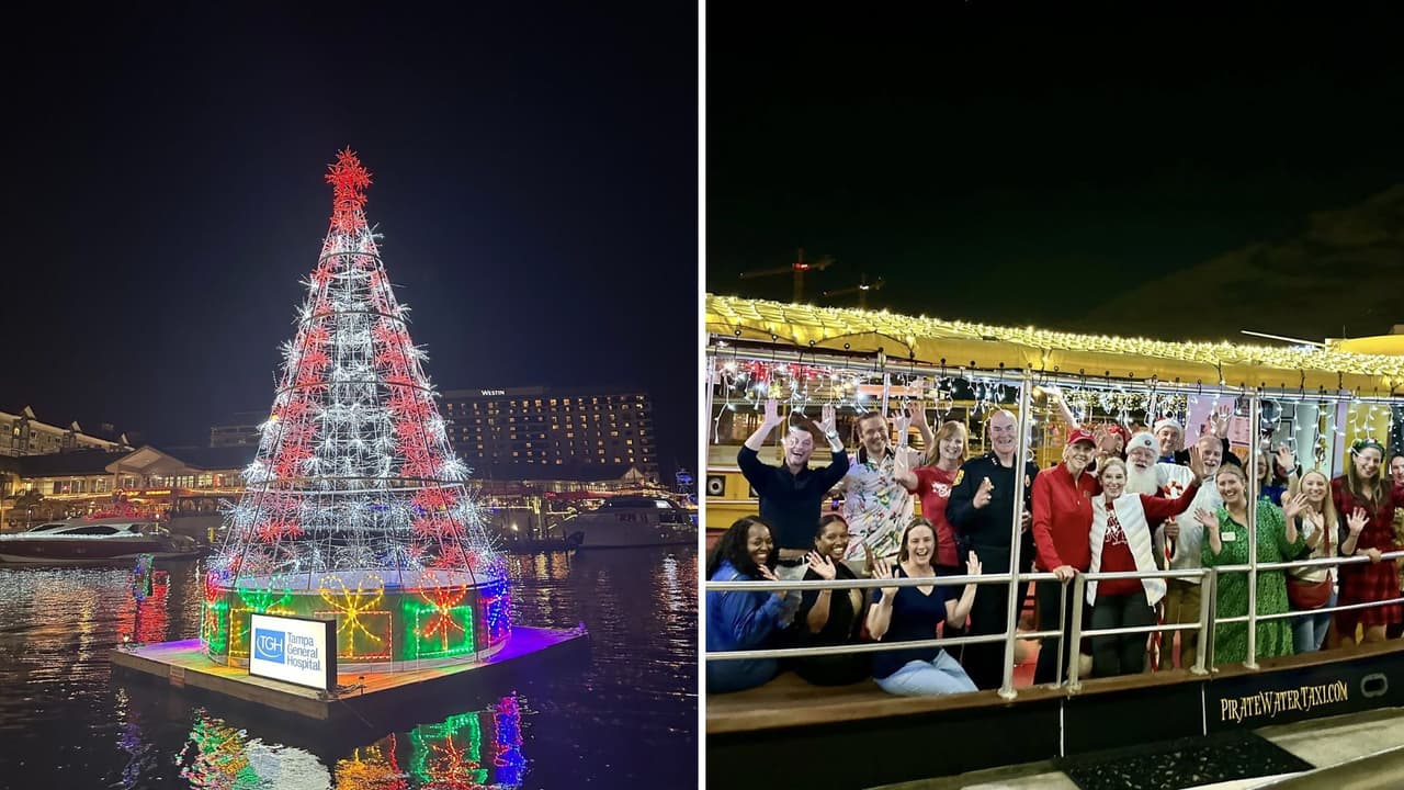 Tampa inaugura su temporada navideña con el encendido del árbol en el Riverwalk
