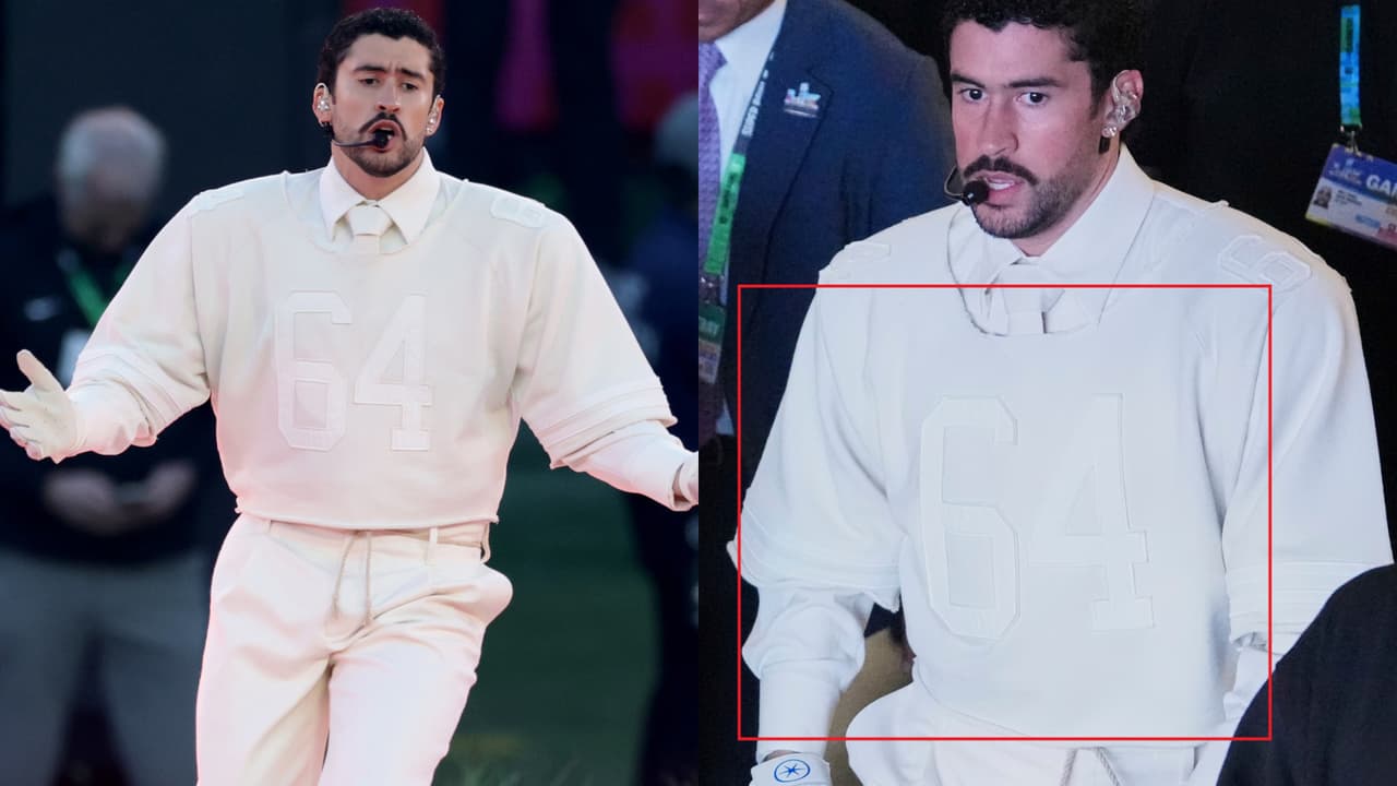 ¿Qué significa el "64" del jersey de Bad Bunny en el medio tiempo del Super Bowl? Esto sabemos