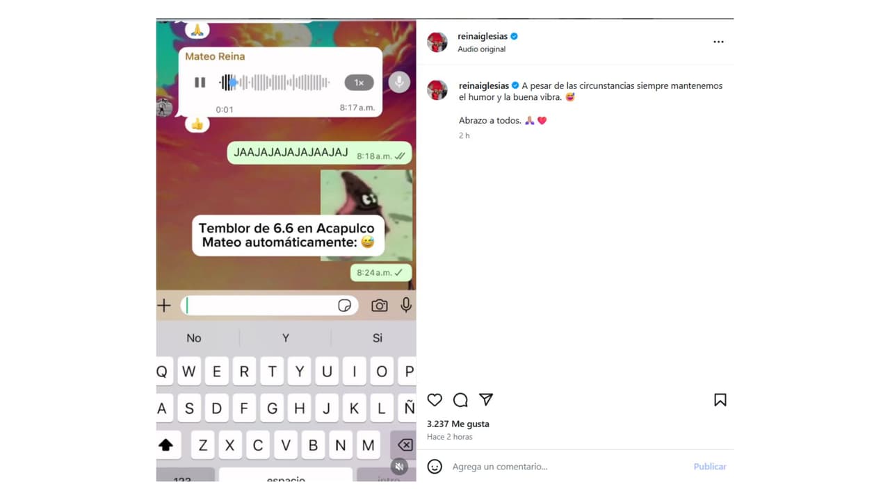 Hijo de Galilea Montijo tomó con humor el temblor en México.