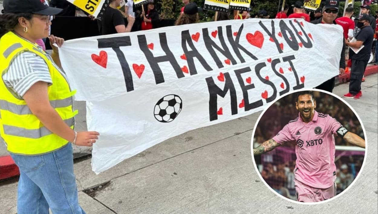 Trabajadores en huelga de hoteles en Los Ángeles agradecen a Lionel Messi por su apoyo