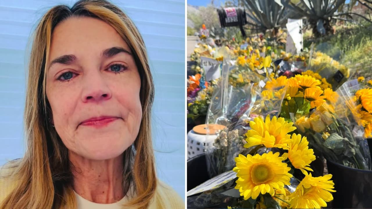Savannah Guthrie deja flores en casa de su madre a un mes de su desaparición