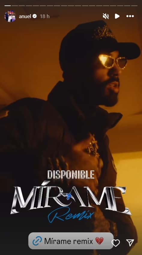 Anuel AA compartió fragmentos de su canción 'Mírame Remix'.