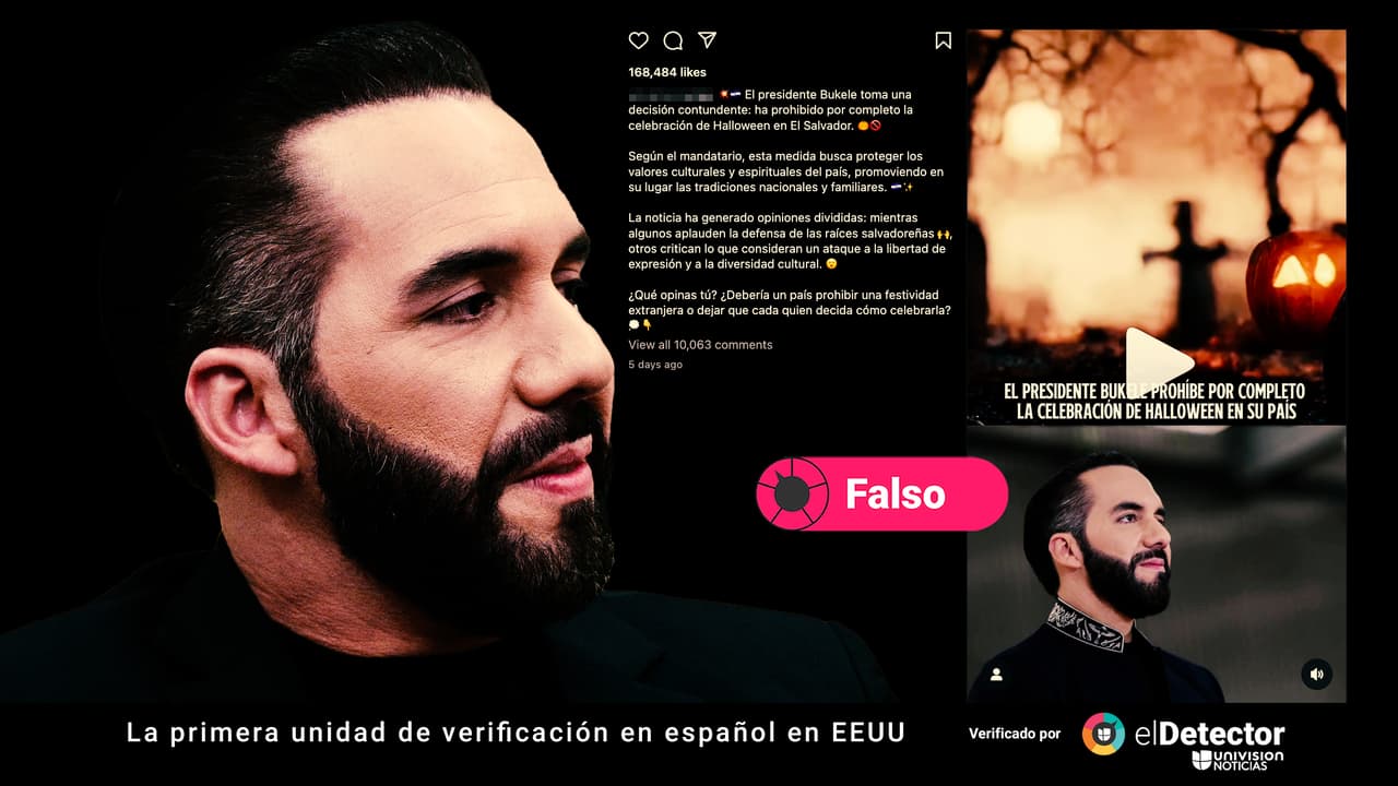Nayib Bukele NO ha prohibido Halloween en El Salvador: su voz fue alterada digitalmente en ese video