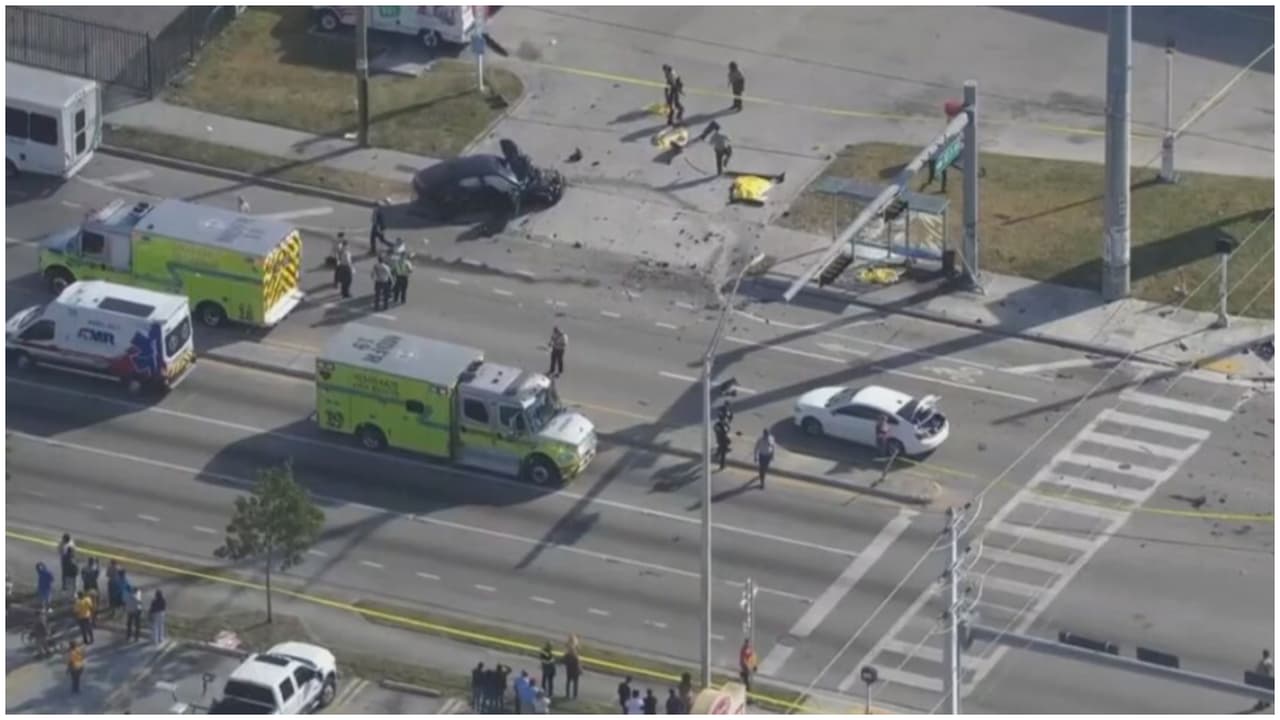 Al menos un muerto y ocho heridos en accidente múltiple en el noroeste de Miami-Dade