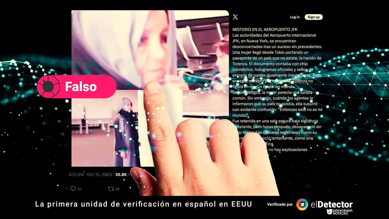 NO es cierto que al aeropuerto JFK, de Nueva York, haya llegado una mujer de “Torenza”, un país inexistente