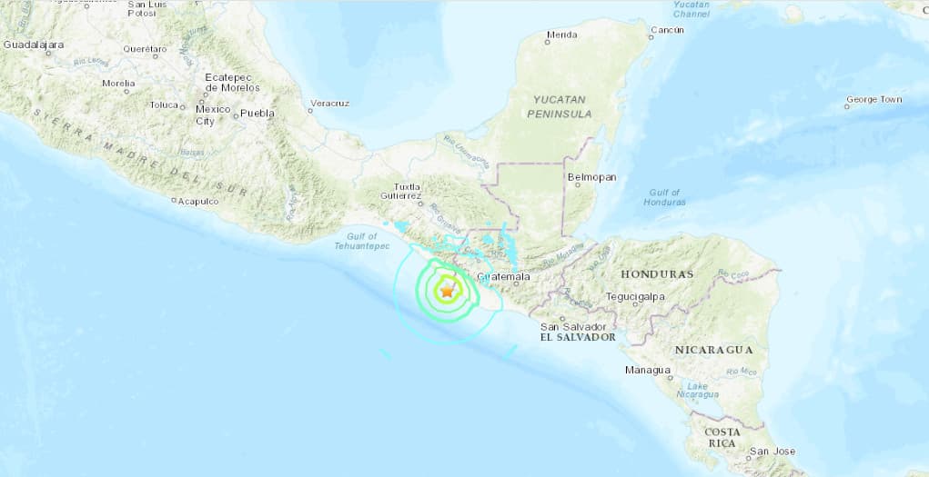 Un fuerte terremoto de magnitud 6.4 sacude la frontera entre México y Guatemala