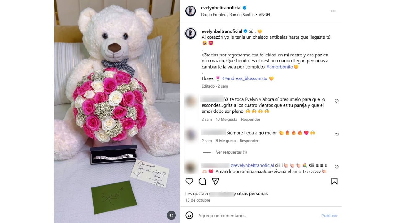 Evelyn Beltrán compartió la declaración de amor de su novio.