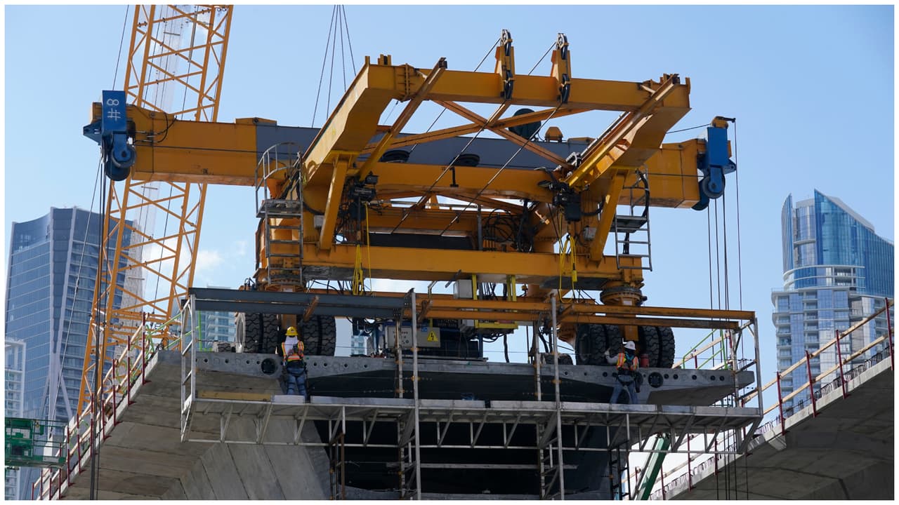 Accidente de construcción cerca del puente de la I-395 en Miami deja a 6 trabajadores heridos
