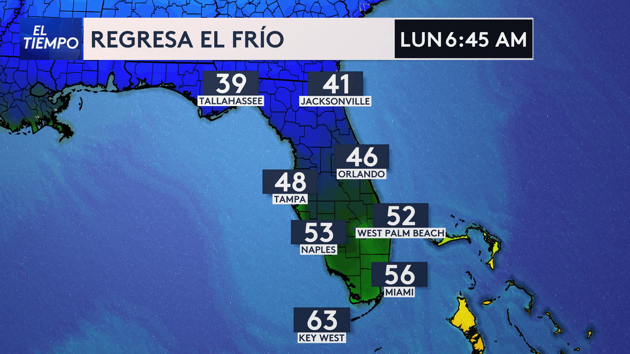 Miami tendrá un descenso de 40 grados en menos de 12 horas, según los pronósticos