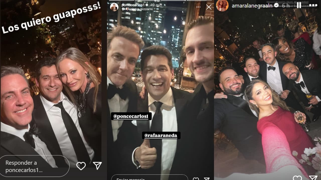 Al igual que Amara 'La Negra', Carlos Ponce y Rafael Araneda y su esposa Marcela Vacarezza se trasladaron hasta Nueva Jersey para acompañar a Migbelis Castellanos en su boda.