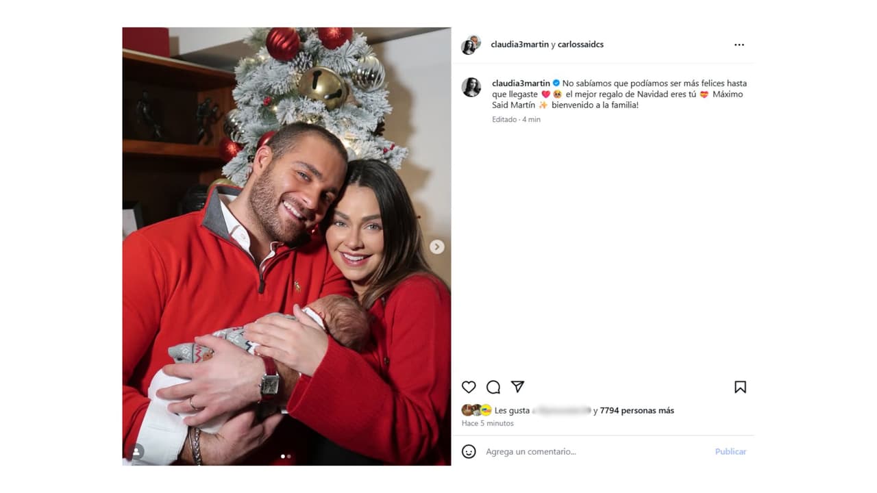 Así presentó Claudia Martín a su bebé.
