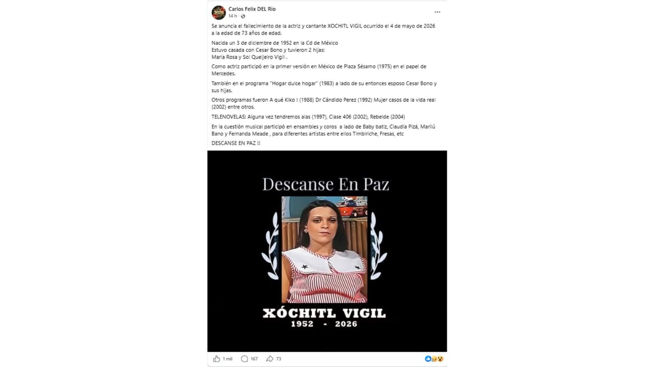 Así se reportó la muerte de Xóchitl Vigil.