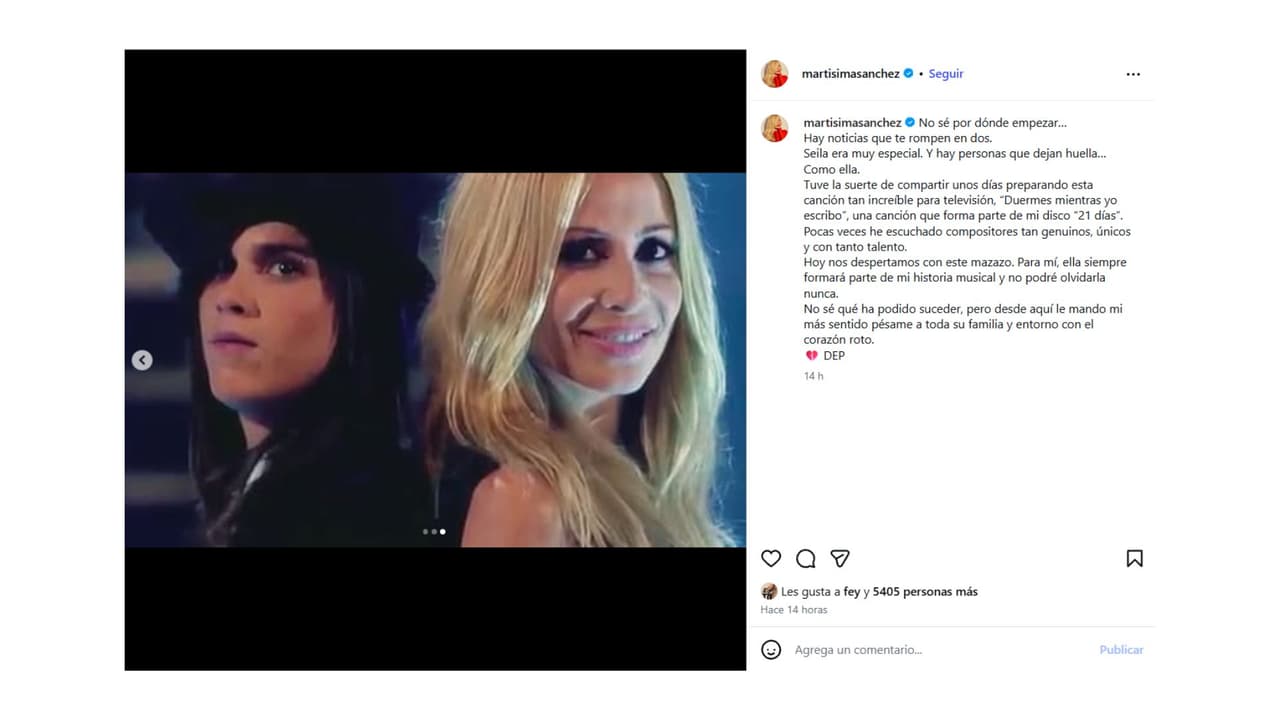 Así despidió Marta Sánchez a Seila Álvarez.