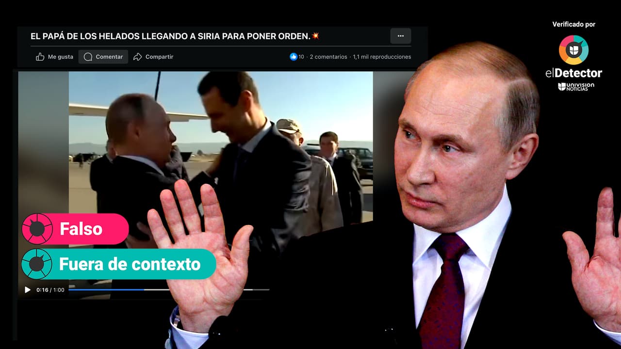 Es falso que Vladimir Putin viajó a Siria antes de la caída de Bashar al-Assad: ese video es de hace siete años