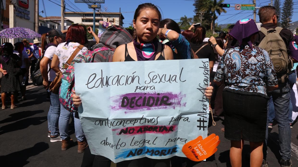 Activists call for an end to violence against women in El Salvador
