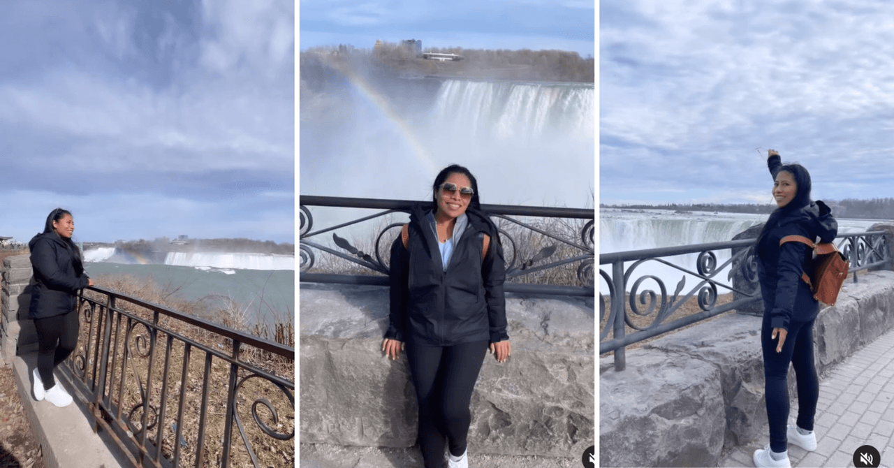 Yalitza Aparicio en sus vacaciones en las cataratas del Niágara