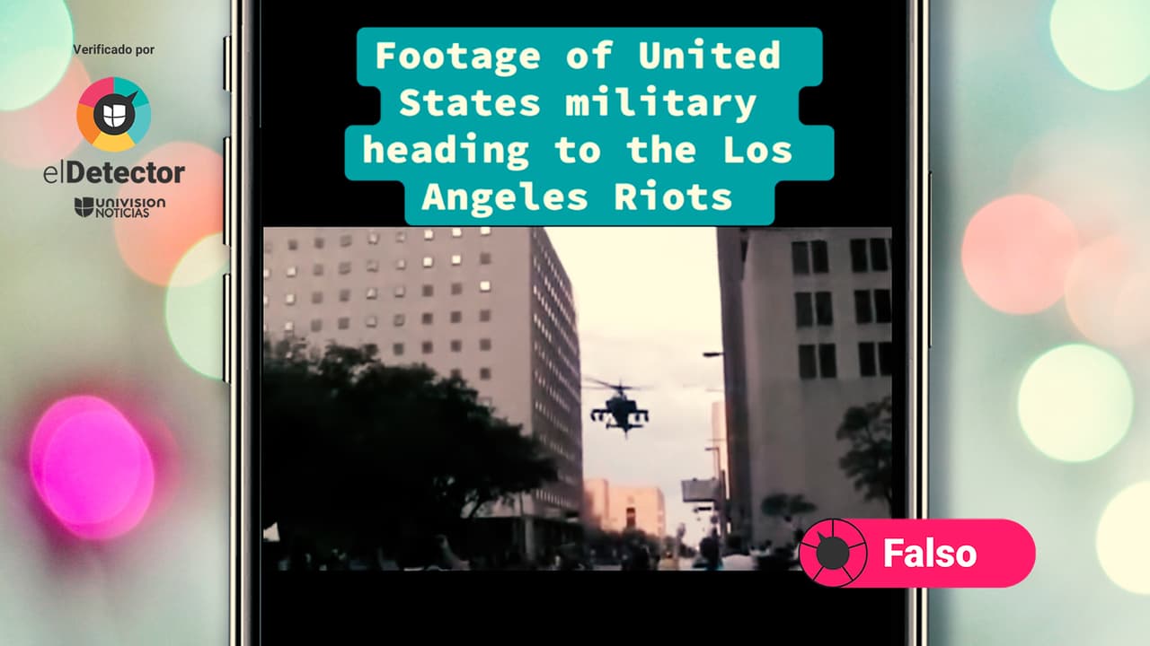 Es falso que este sea un video de helicópteros de combate de camino a las protestas de Los Ángeles