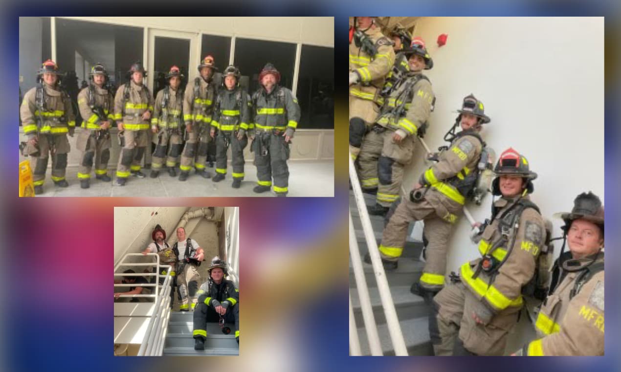 Bomberos de Maitland participaron en el evento en el que apaguafuegos de Florida Central subieron 110 pisos en memoria de elementos que perdieron la vida en el 9/11.