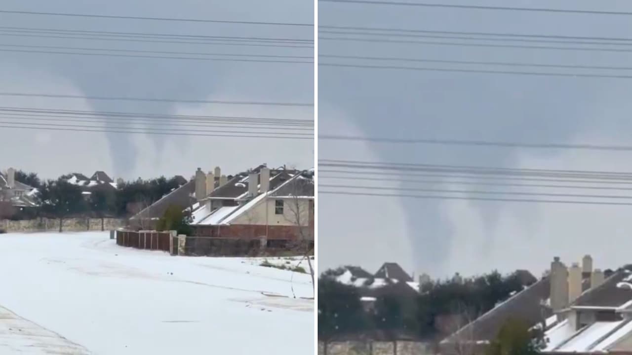 <h3 class="cms-H3-H3">Por qué aparecen durante olas de frío</h3> Estos remolinos se forman
<b>cuando aire muy frío se desplaza</b>
<b>sobre agua que aún conserva una temperatura más alta</b>, como ocurrió en el norte de Texas este fin de semana.
<br>La diferencia de temperatura provoca
<b>una evaporación rápida.</b>
<br>Esa humedad se condensa al contacto con el aire helado
<b> y se vuelve visible.</b>
<br>Con una ligera rotación del viento, puede girar
<b> y elevarse por algunos minutos.</b>