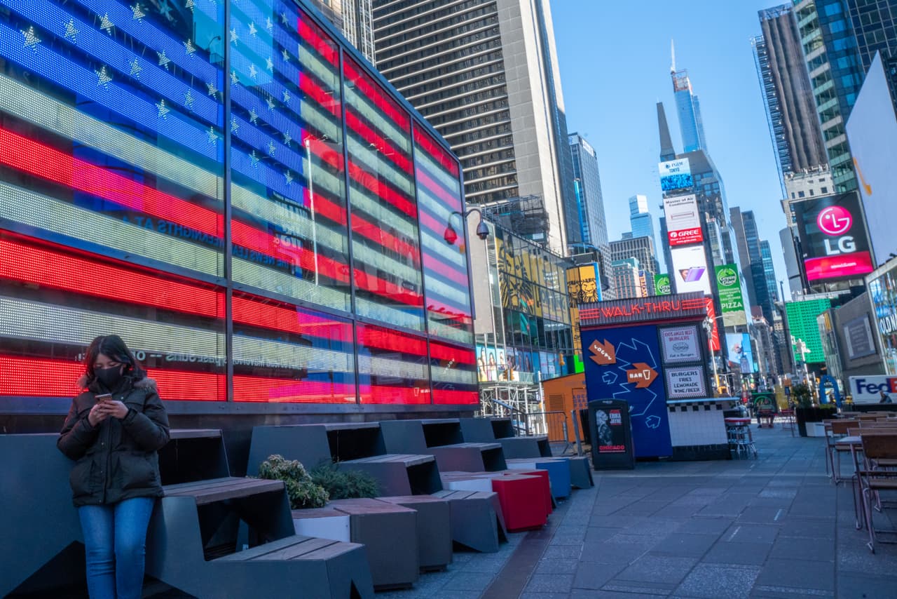 Un Times Square desolado.