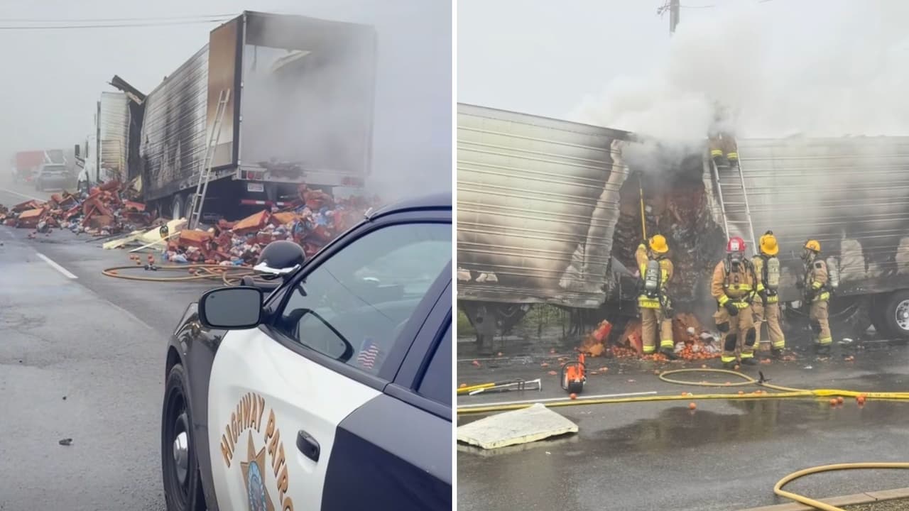 Un hombre muerto tras accidente con un tráiler cerca de la Autopista 99; la niebla fue un factor