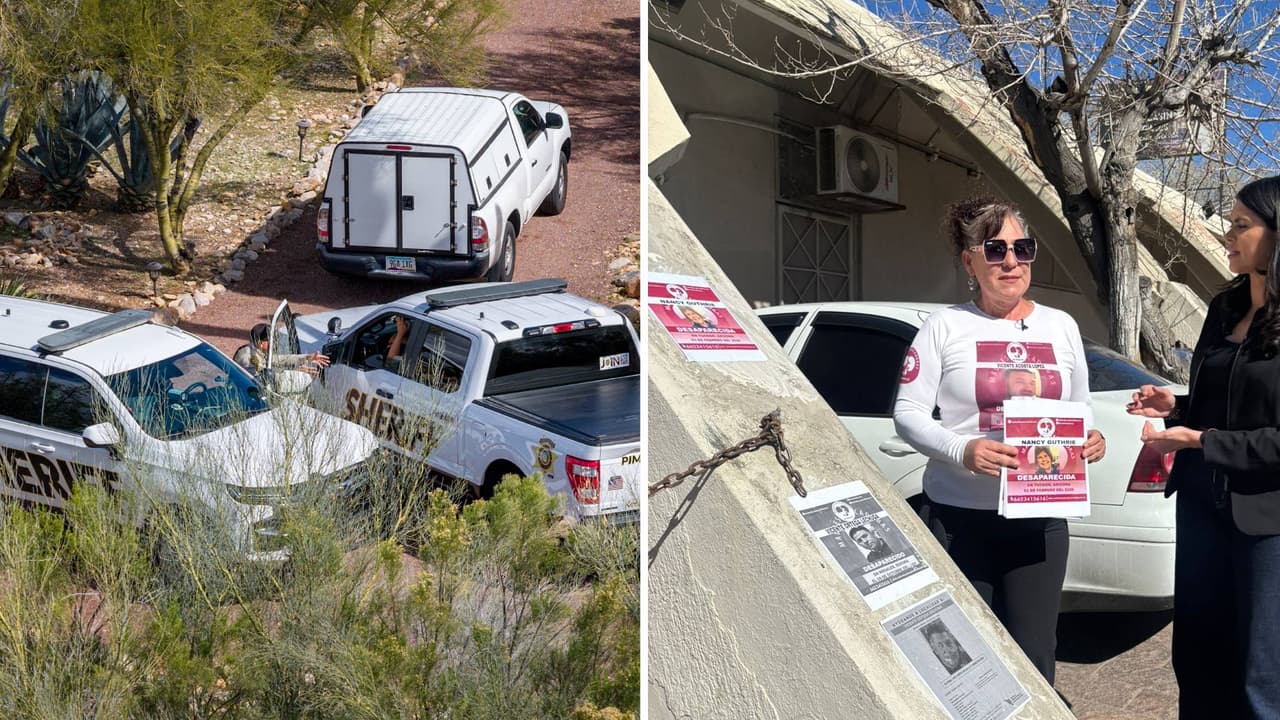 Colocan barricadas afuera de la casa de Nancy Guthrie; su ficha de búsqueda llega a Nogales