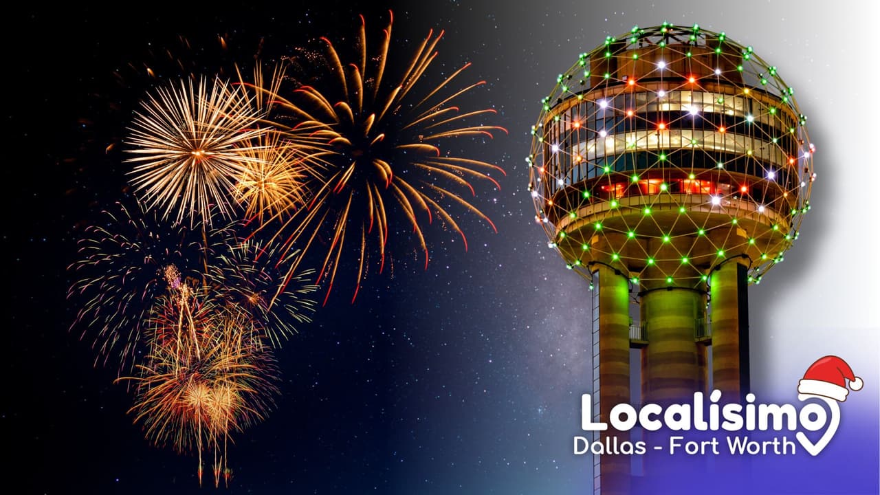 Fuegos artificiales y drones desde Reunion Tower para recibir el 2026 en Dallas