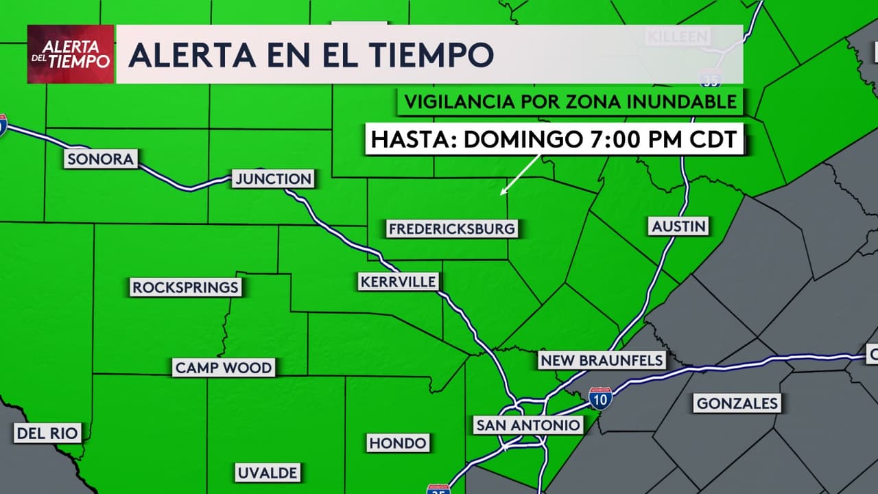 Este fin de semana hay una alerta del tiempo activa hasta el domingo a las 7:00pm. La Vigilancia por Zona Inundable abarca todo el Centro de Texas.