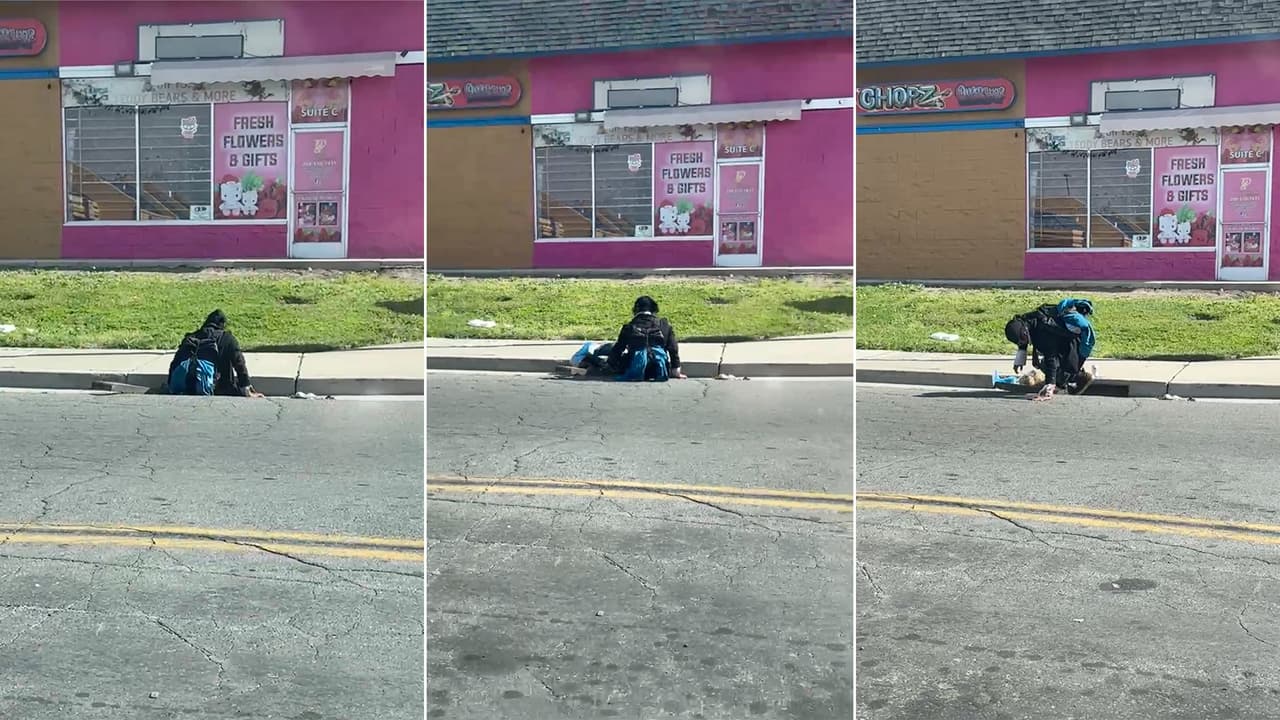 Persona es captada saliendo de una alcantarilla en Stockton y genera debate sobre la crisis de indigencia