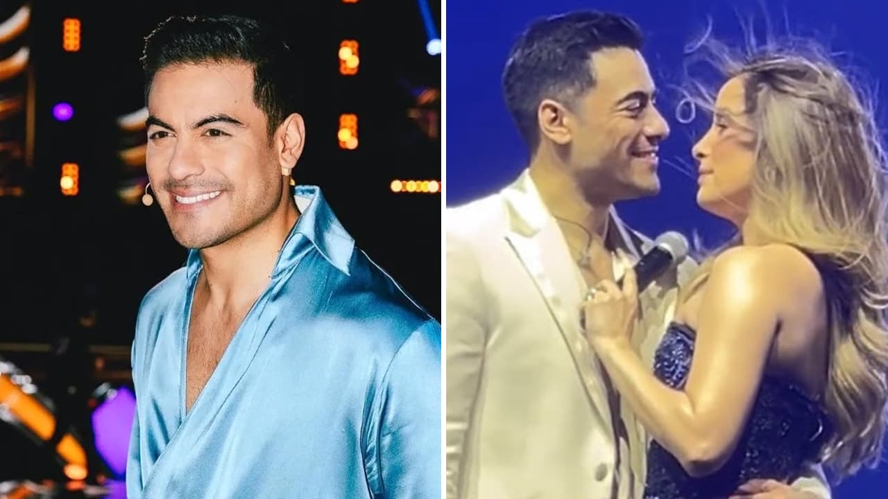 Así fue el apasionado beso de Carlos Rivera y Cynthia Rodríguez en pleno concierto