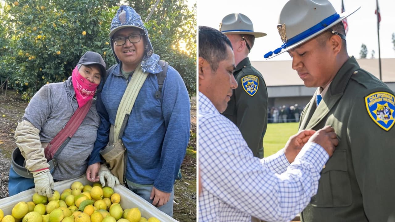 “Quiero ayudar a gente igual que yo”: Trabajador agrícola, de padres oaxaqueños, se convierte en oficial de la Patrulla de Caminos de California