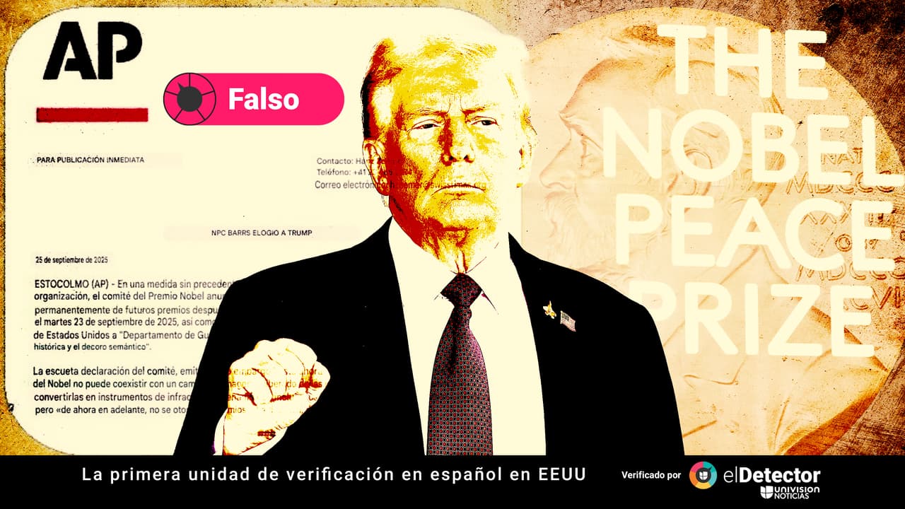 Es falso ese comunicado de prensa que afirma que Donald Trump fue descalificado del Premio Nobel de la Paz