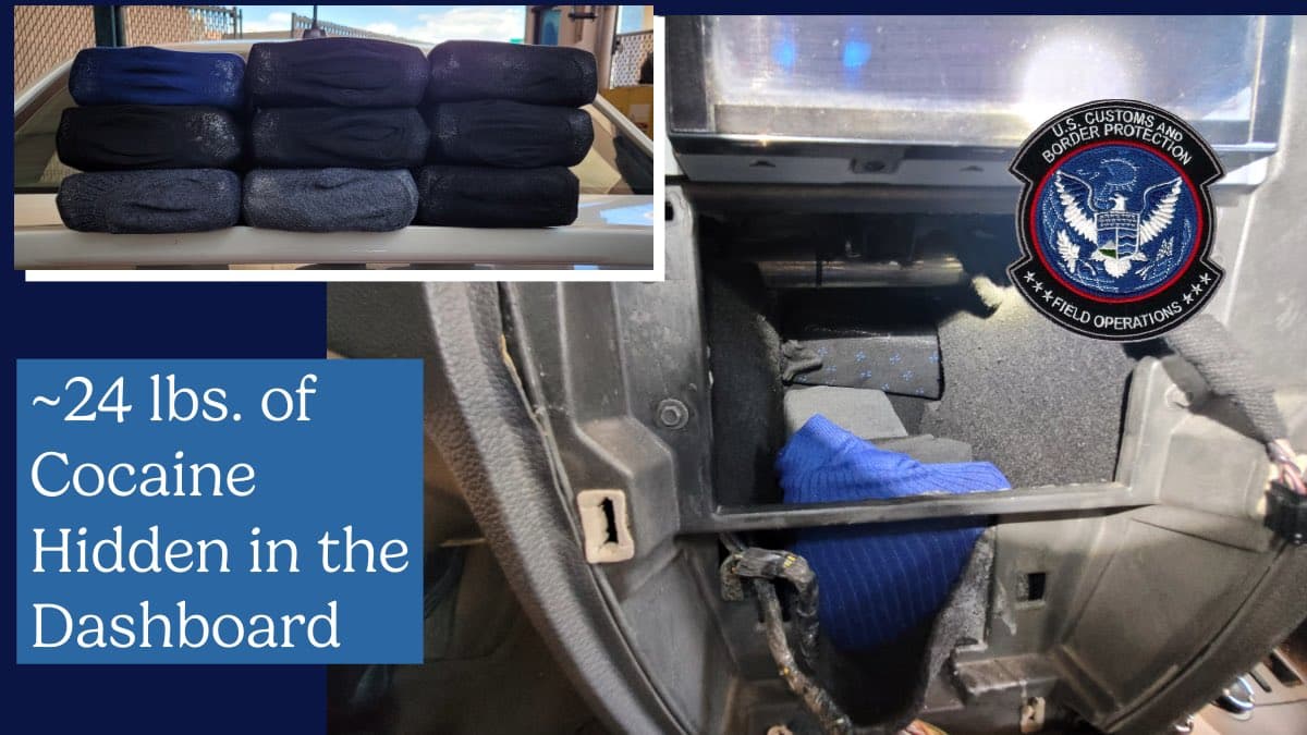 También en Nogales, oficiales hallaron ni más ni menos que 24 libras de
<b> cocaína en el tablero de un vehículo</b>.