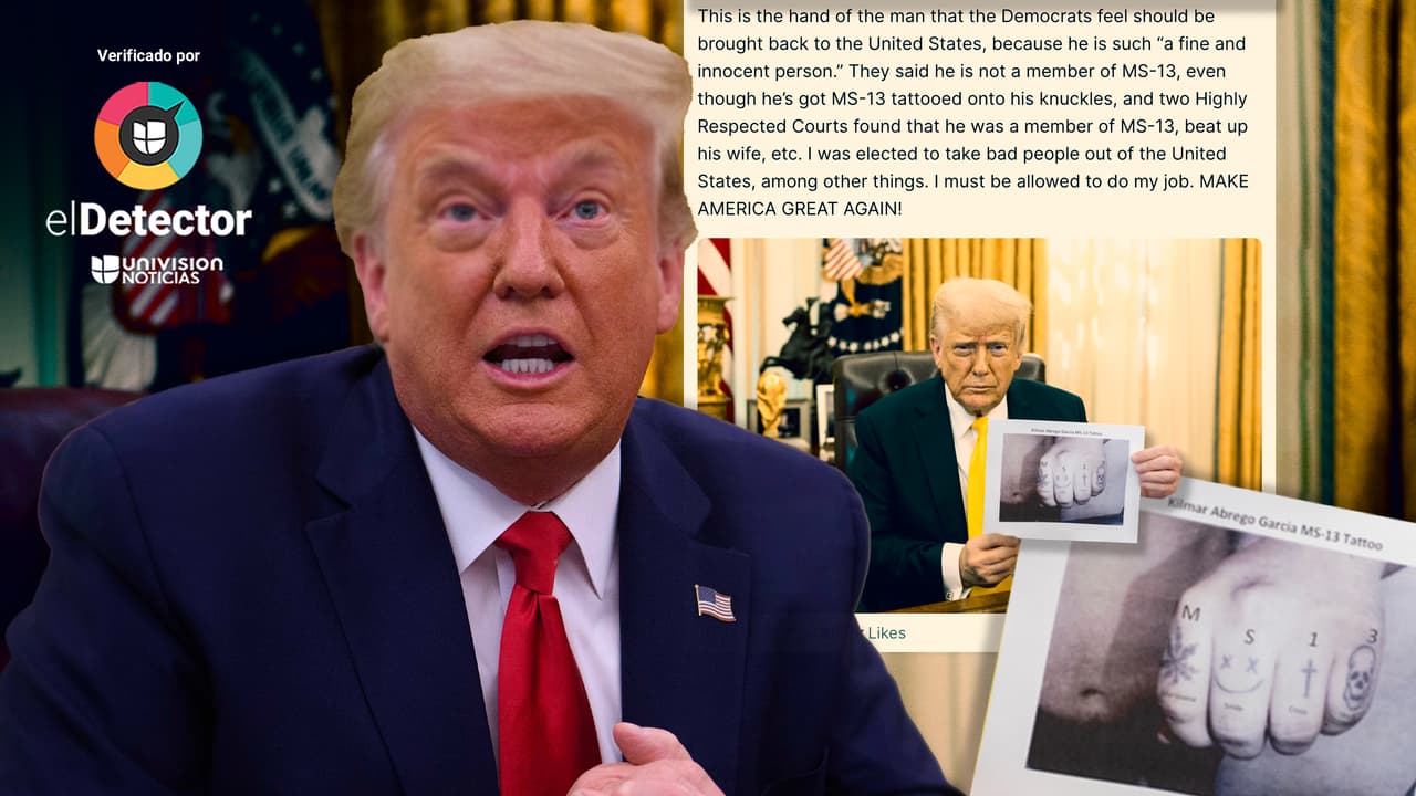 ¿Photoshop o realidad? La foto de la mano de Kilmar Ábrego que Trump muestra para decir que es un pandillero