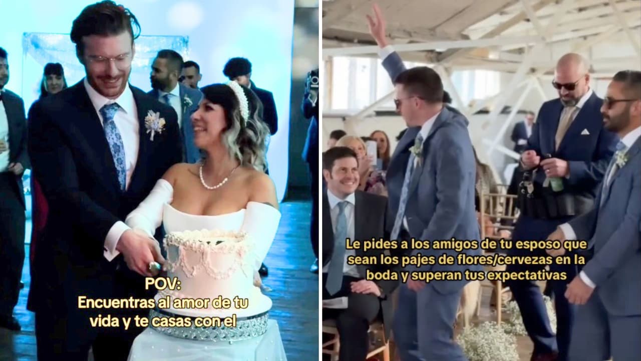 Novia latina le pide a los amigos de su novio británico que sean los pajes de su boda: reparten flores y cervezas