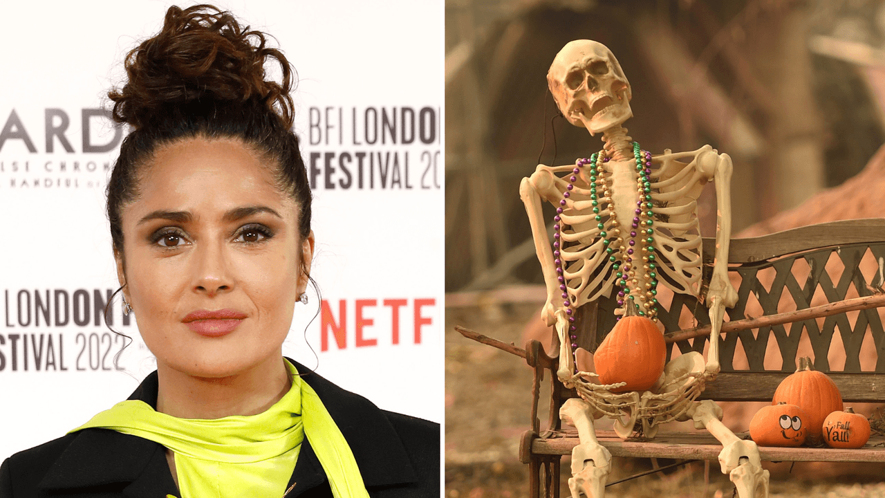 Salma Hayek presumió la decoración de Halloween en su casa: Valentina la inspiró a adornar