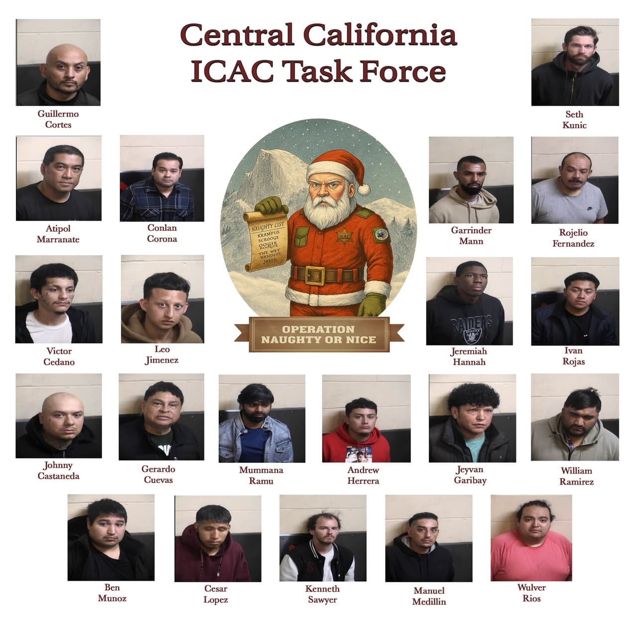 Estos son los rostros de los supuestos depredadores sexuales detenidos en el Operativo Travieso o Bueno.