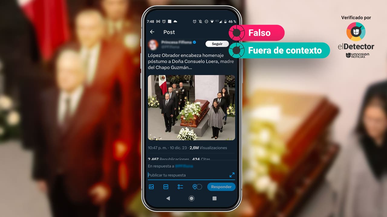 Es falso que AMLO haya rendido homenaje póstumo a la mamá de 'El Chapo' Guzmán: la imagen es de otro funeral