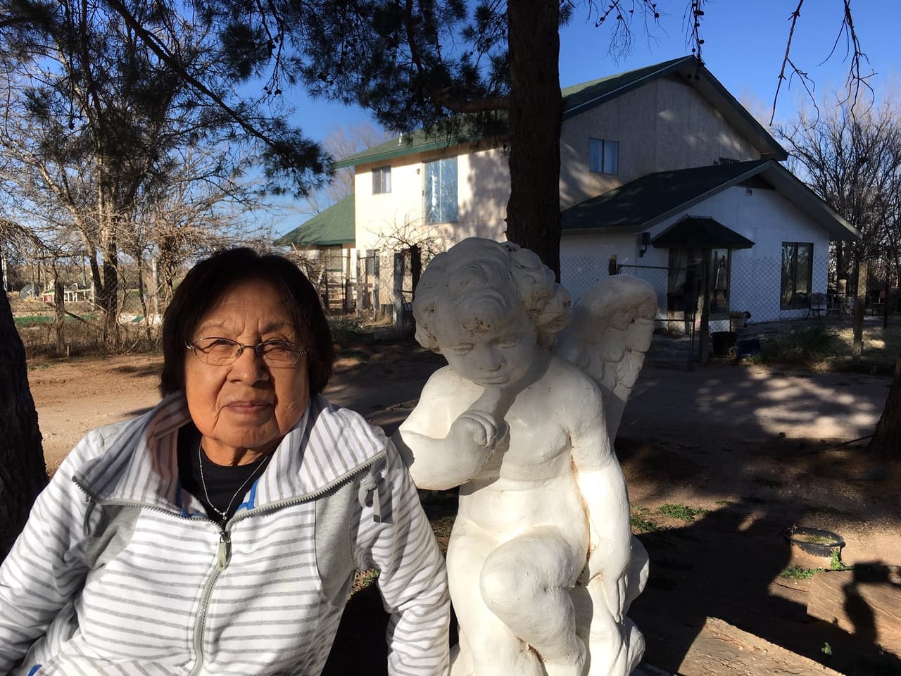 Maria Antonieta 'Toni' Polinske outside her home in Midland, Texas. Her adopted son Michael was deported in 2012 after 26 years in the United States.