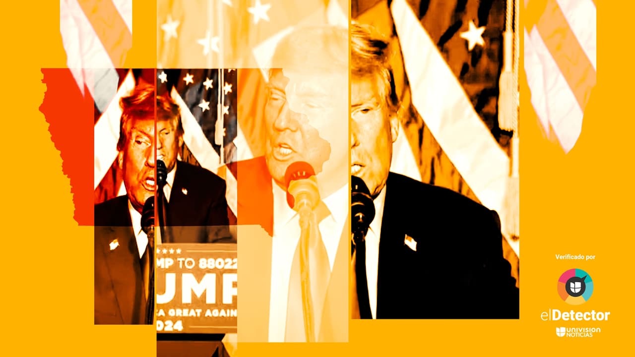 Tres falsedades y un engaño del discurso de Trump tras ganar el caucus de Iowa