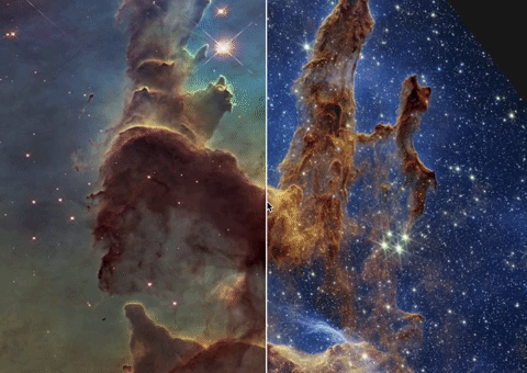 NASA publica una impresionante foto de una zona donde se forman nuevas estrellas: así se ven los "Pilares de la Creación"