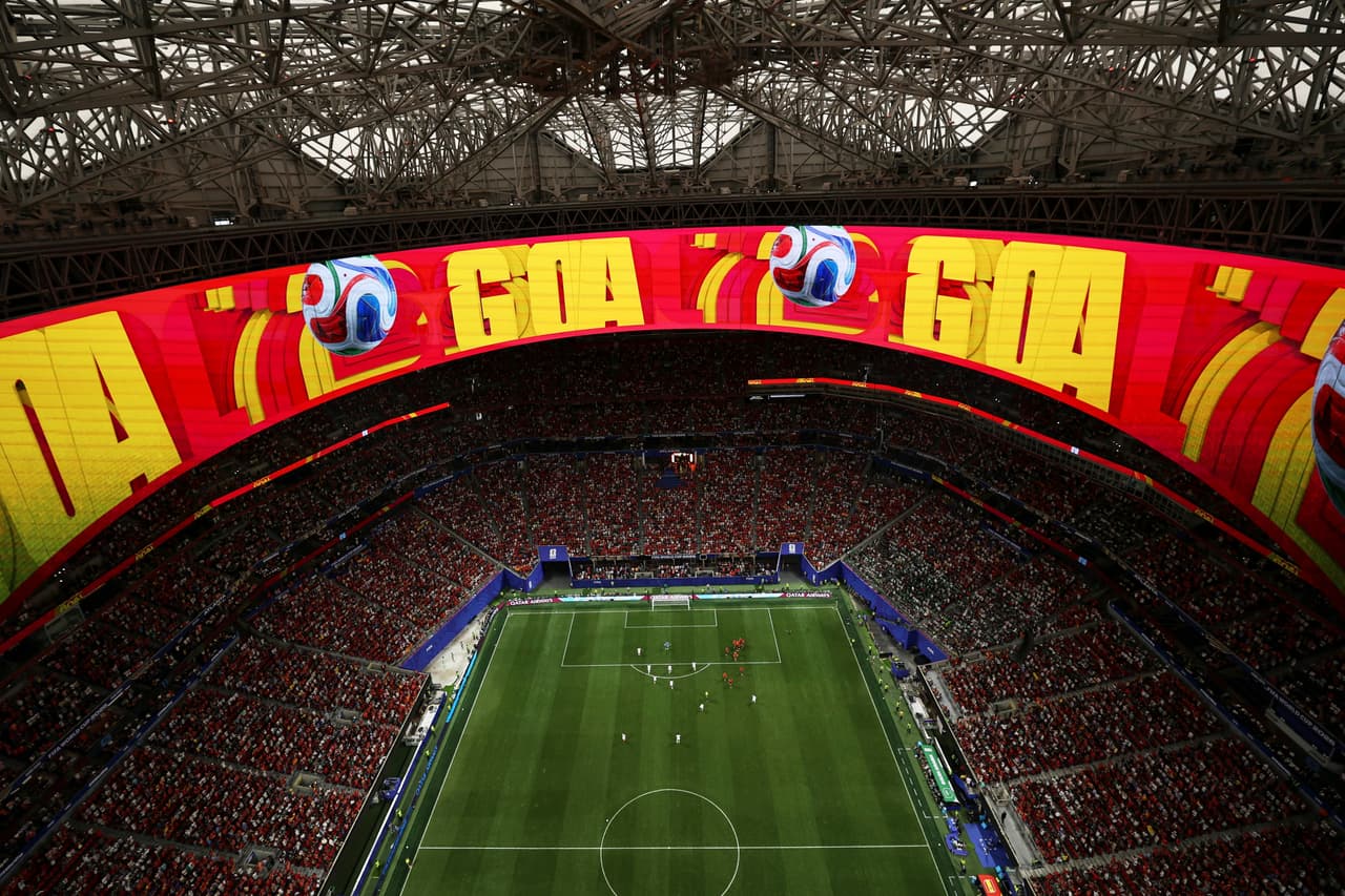 El festejo por el segundo gol español en la sede deportiva de Atlanta.