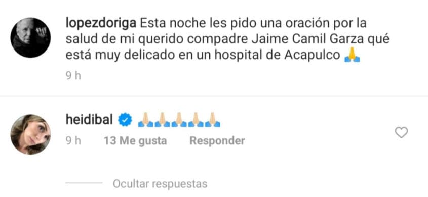 Con un emoji, la esposa y madre de los 2 hijos de Jaime Camil, llegó a expresar su sentir.