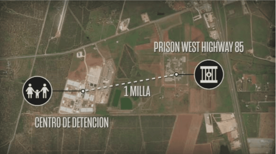 Distance between the DIPC detention center and the Dolph Briscoe Unit prison, identified in water quality reports as Prison West Highway 85.