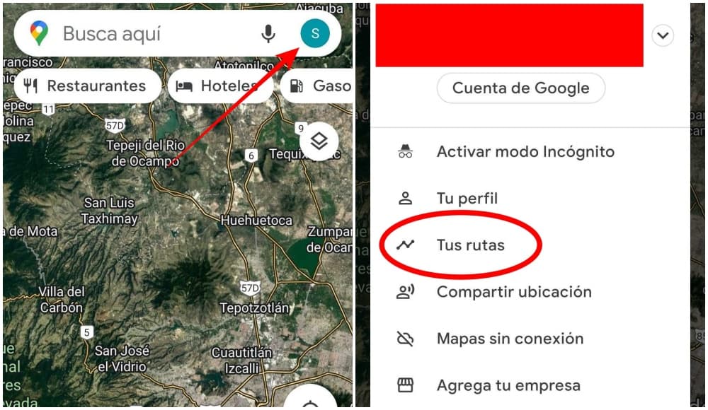 Instrucciones para ver tu historial de ruta en Google Maps