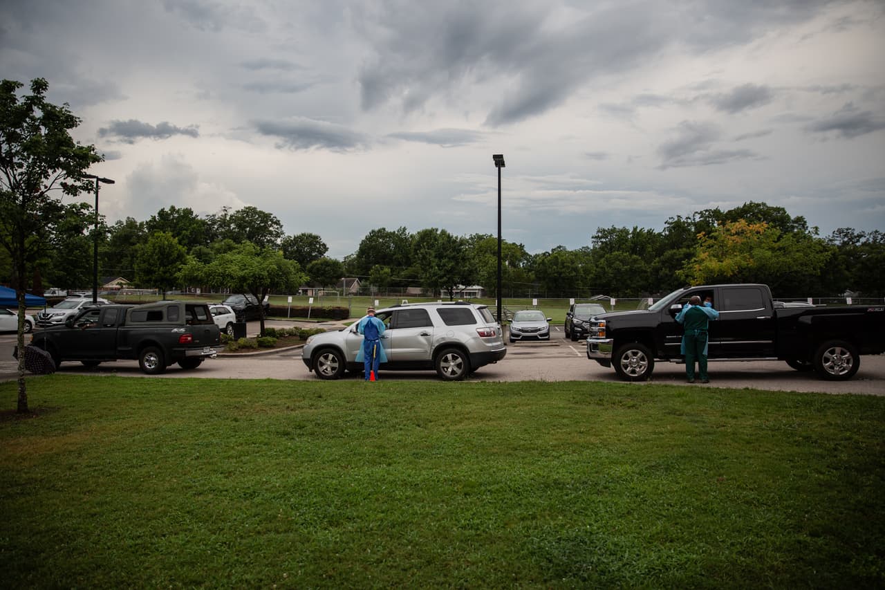 The drive-through covid-19 testing site at Holton Wellness Center serves the east Durham community, where many low-income residents and Latinos live. It was created as a direct result of LATIN-19’s efforts, but the group says it’s just a first step. On the current agenda is a push for mobile testing to reach more communities where they live.