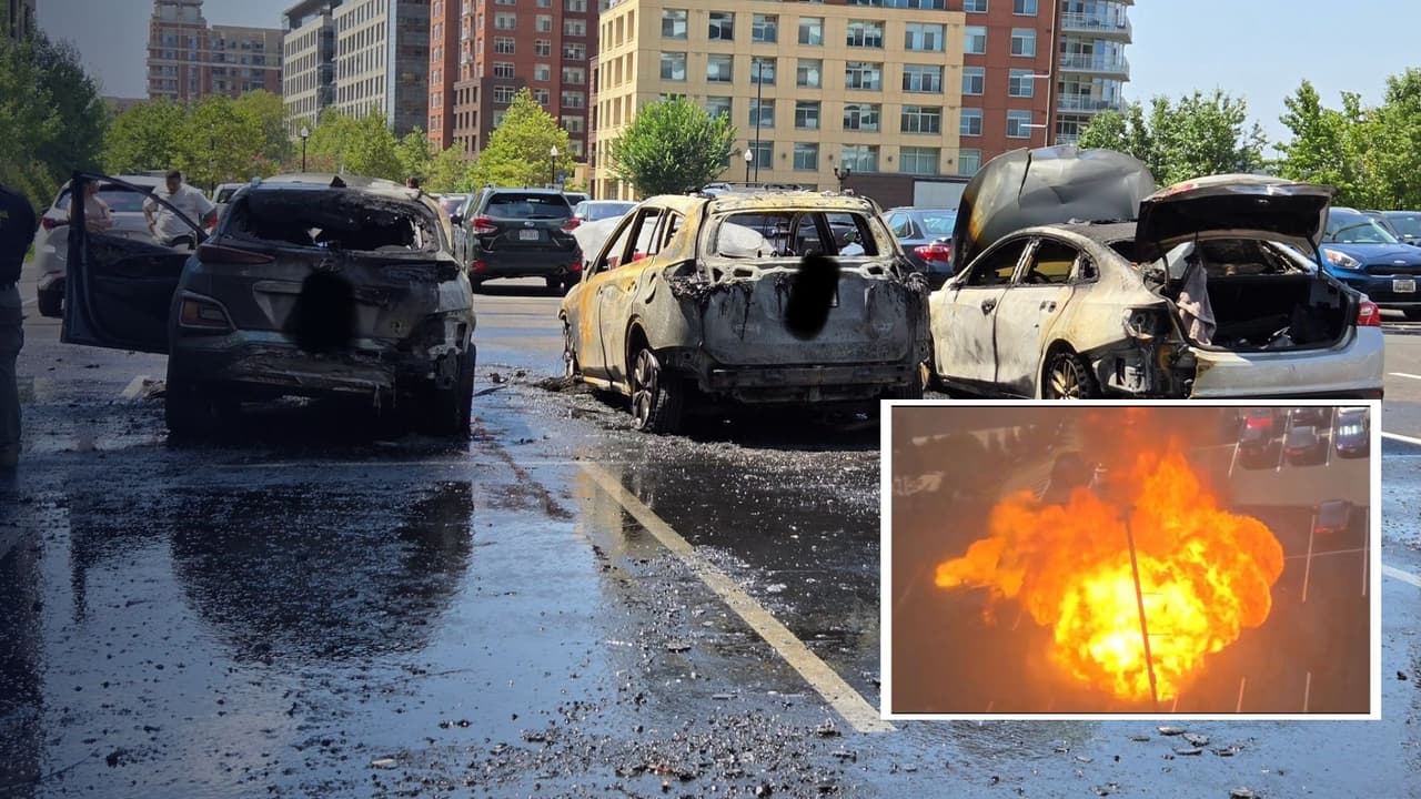 Fuerte explosión de auto causa incendio en estacionamiento al norte de Virginia